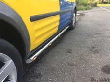 Side Bars + Amber LEDs For Mercedes Vito Viano SWB MWB 2004 - 2014 Stainless