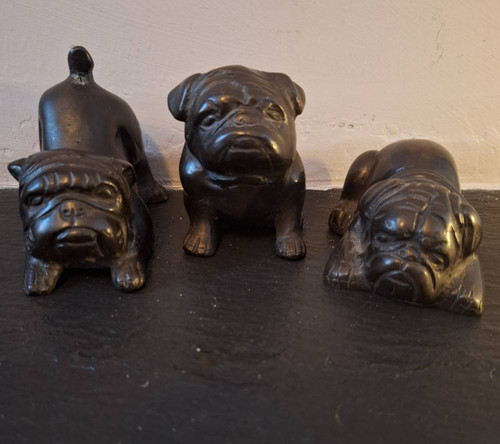 Set bronze bulldog - set, 3