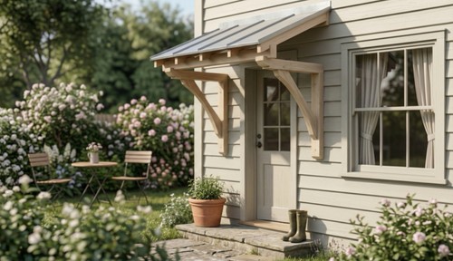 Oak gallows porch brackets - gallows,
