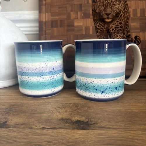 Blue coastal ombre large - coastal, hand