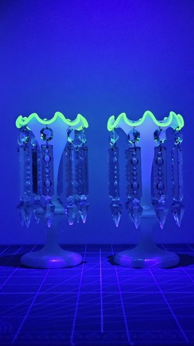 Pair victorian opaline glass - opaline,