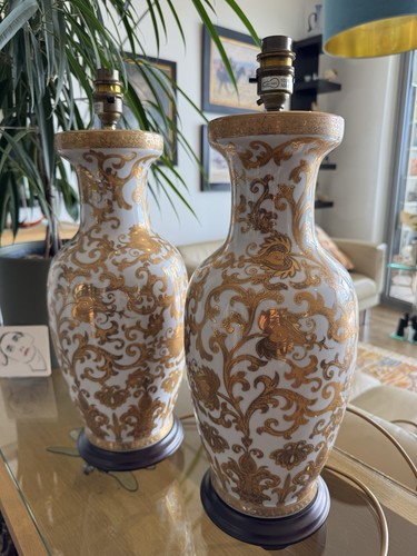 Pair single vintage white - or, &