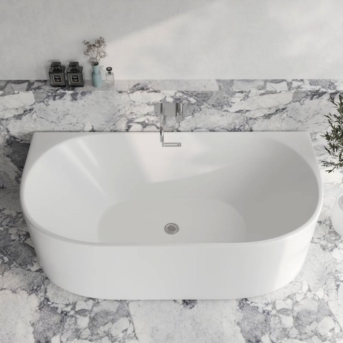 Modern back wall bath - to,