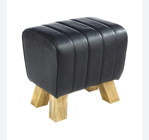 Footstool genuine leather - footstool,,