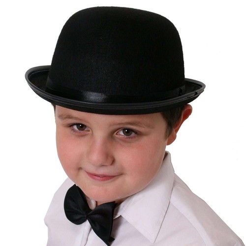 Childrens felt black - felt, bowler