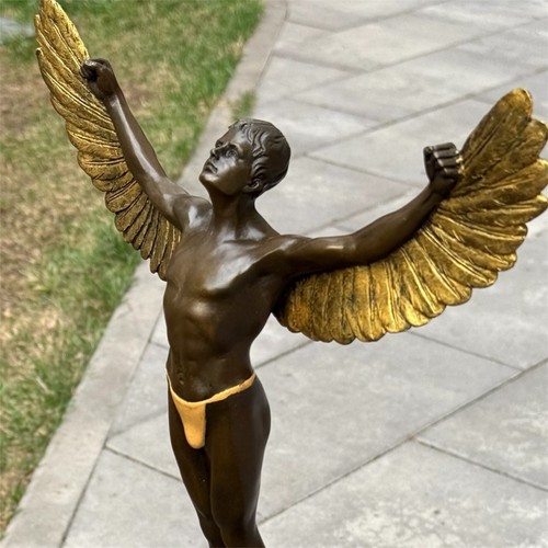 Bronze statue icarus - icarus, winged