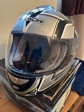 Takachi  TK-130X  Motorcycle helmet  METALLIC BLACK AND SILVER  Size M worn once