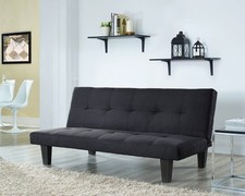3 Seater Black Suede Fabric