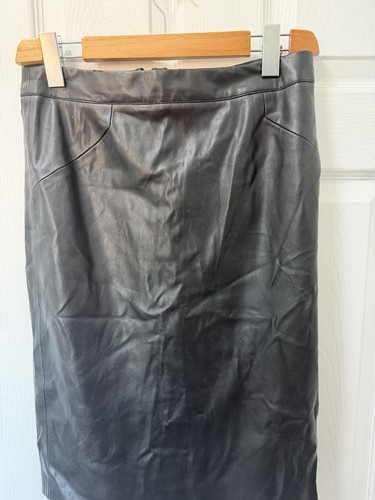 Black faux leather pencil - faux,