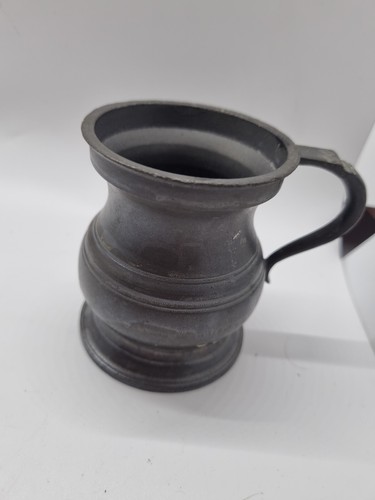 Antique pewter gill measure - ,