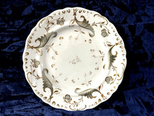 RARE ROCKINGHAM/BRAMELD TEAPOT STAND - GREY SCROLL & GILT PATT No 494 - C 1840's