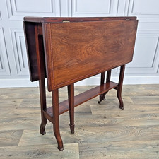 Antique Edwardian Mahogany Inlaid Drop Leaf Sutherland Table – Occasional / Side