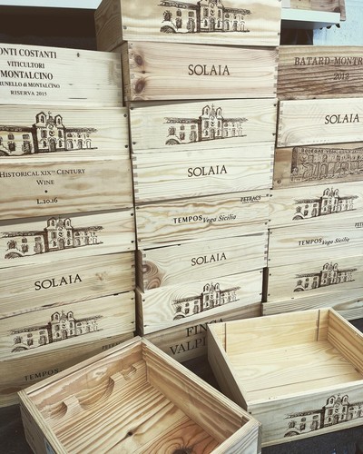 Wooden wine box crate - box,