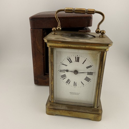 Antique brass carriage - carriage, clock