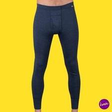 MERIWOOL Men's Merino Wool Thermal Leggings, Base Layer 250g, Denim Blue, UK S