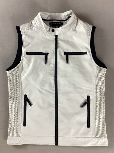 Faux leather biker vest - faux,