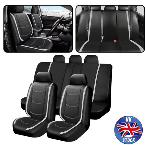 Black silver car seat covers - black,