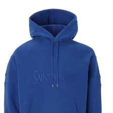 Saint Laurent Men's Embroidered Hoodie, Blue  M size
