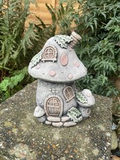 Mushroom Cottage Fairy House - Garden Ornament  - Hand Cast