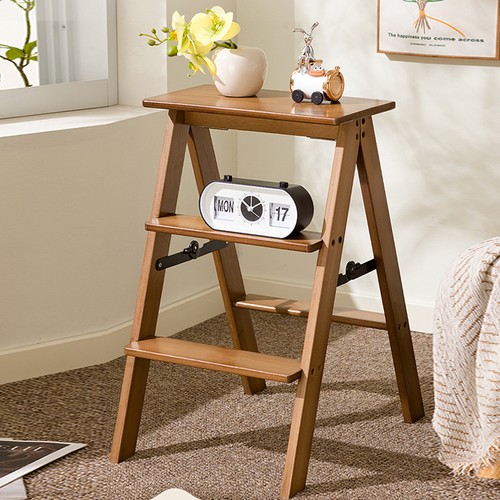 Folding wooden step stool - step, 3
