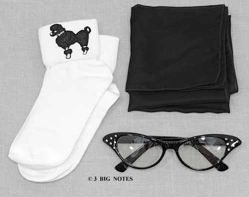 Girls 50s poodle - poodle, skirt/sock
