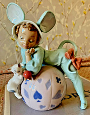 Lovely Rare Lladro Mischievous Mouse with Cat Porcelain Figurine No 5881 Boxed