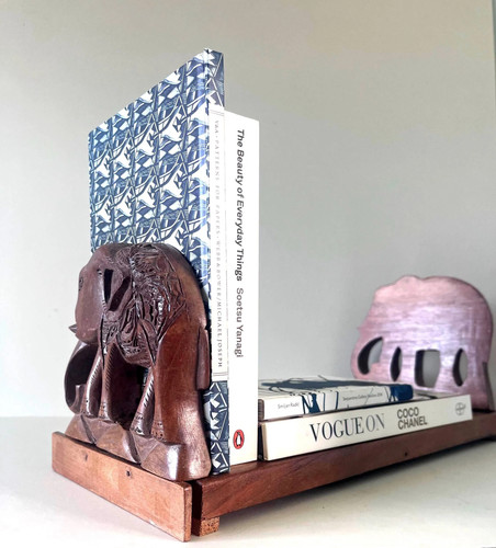Book slide elephant bookends - book,