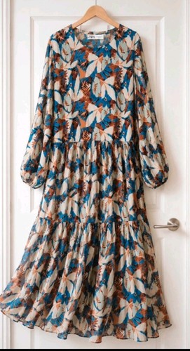 Zara floral print tiered midi - floral,