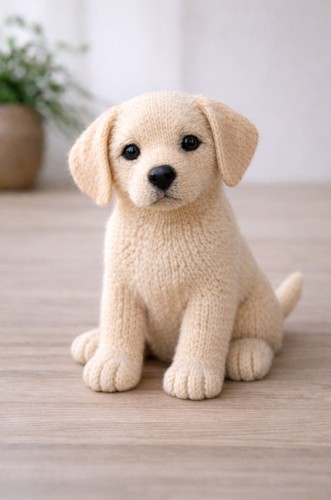 Labrador puppy knitting - puppy,