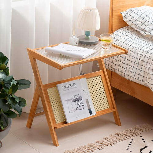 Bamboo side table shape - bamboo, z-shape