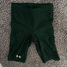 Men’s Under Armour  Spandex Half Tights Compression Shorts Green Small Running