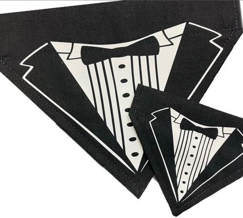 Dog bandana printed tuxedo - bandana,