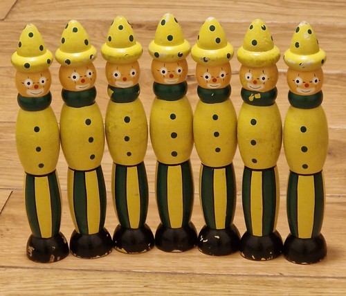 Clown vintage wooden skittles - clown,