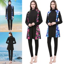 Muslim Women Swimwear Full Cover Summer Swimsuit Arab Burkini Islam Costume UK