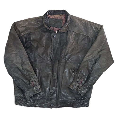 Vintage leather bomber jacket - bomber,
