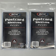 BCW Standard Size Postcard Sleeves Archival Quality No PVC 2 Mil (Pack of 200)