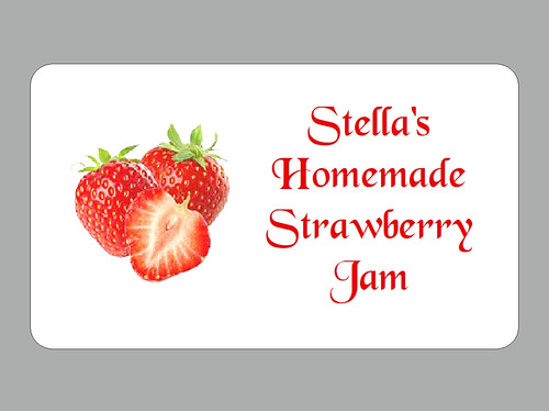 Strawberry jam jar - jam, pot