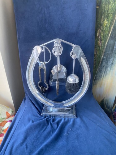 Vintage chrome fireplace - vintage,