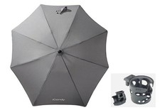iCandy Peach 2,3,4,5,6,7 Parasol and Cup Holder With Clamp IVY Granite Grey
