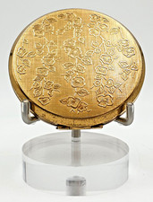 Vintage Stratton 1960's gilded ladies powder compact with textured flower design
