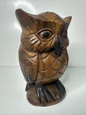 Vintage Carved Wood Owl -