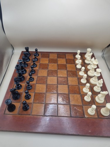 Vintage chess set pieces and - pieces,