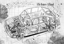 Line Tech Drawing  Alfa Romeo