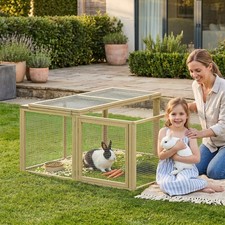 PawHut Rabbit Hutch, Folding