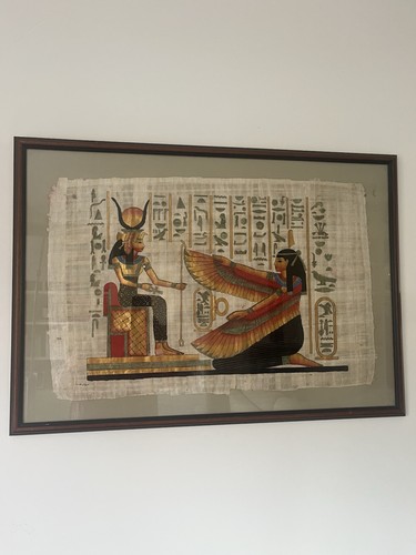 Framed egyptian papyrus - egyptian,
