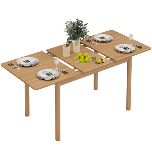 Wooden extendable dining table - wooden,