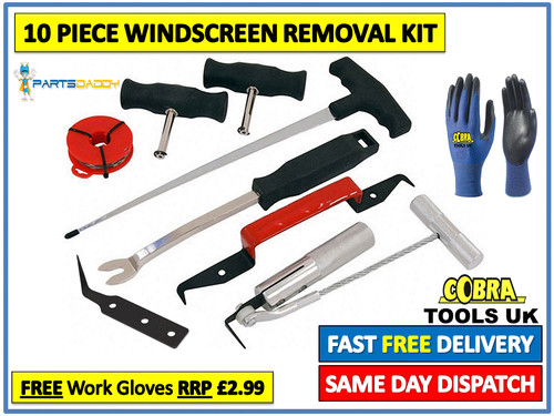10pc windscreen glass - glass, removal