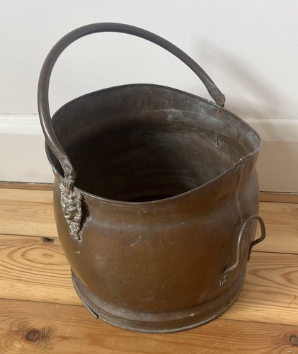 Vintage copper coal scuttle - vintage,