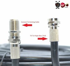 2M Virgin Media TV Broadband Extension Cable Black For Sky + HD Tivo & Superhub