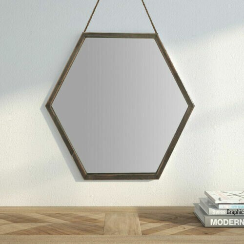 Hexagonal framed mirror - hexagonal,